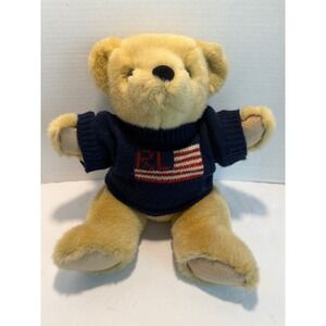 Vintage 1996 Ralph Lauren Jointed Teddy Bear Plush American Flag Sweater